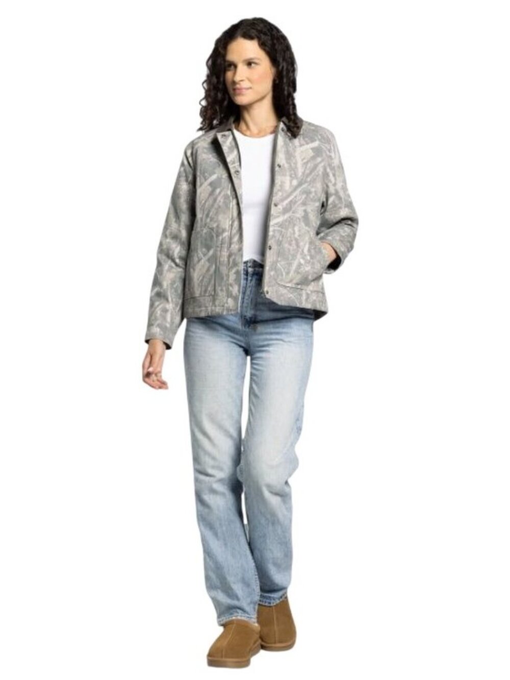 Thread & Supply Gray Tree Camouflage-Print Barn Korie Jacket Women's Small, NWT - Picture 4 of 14